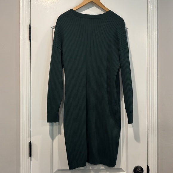🟣 GREEN MID LENGTH RIBBED CARDIGAN SIZE MEDIUM - Picture 6 of 6